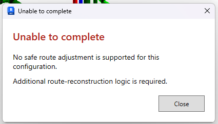 Маршрут нельзя безопасно изменить